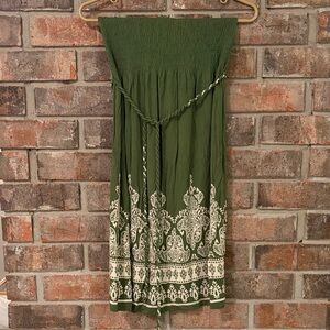 Apt. 9 Olive and Cream Maxi Skirt